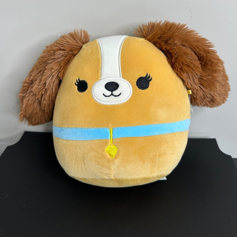 Squishmallows Disney Lady Plush 8 Inch Tan Brown Fluffy Ears Collar 1598